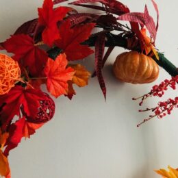 Couronne citrouilles, baies, feuilles